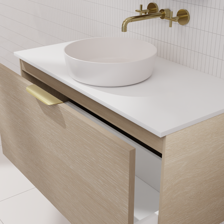 Zoe - 900mm Coastal Oak Wall Hung Vanity