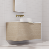 Zoe - 900mm Coastal Oak Wall Hung Vanity