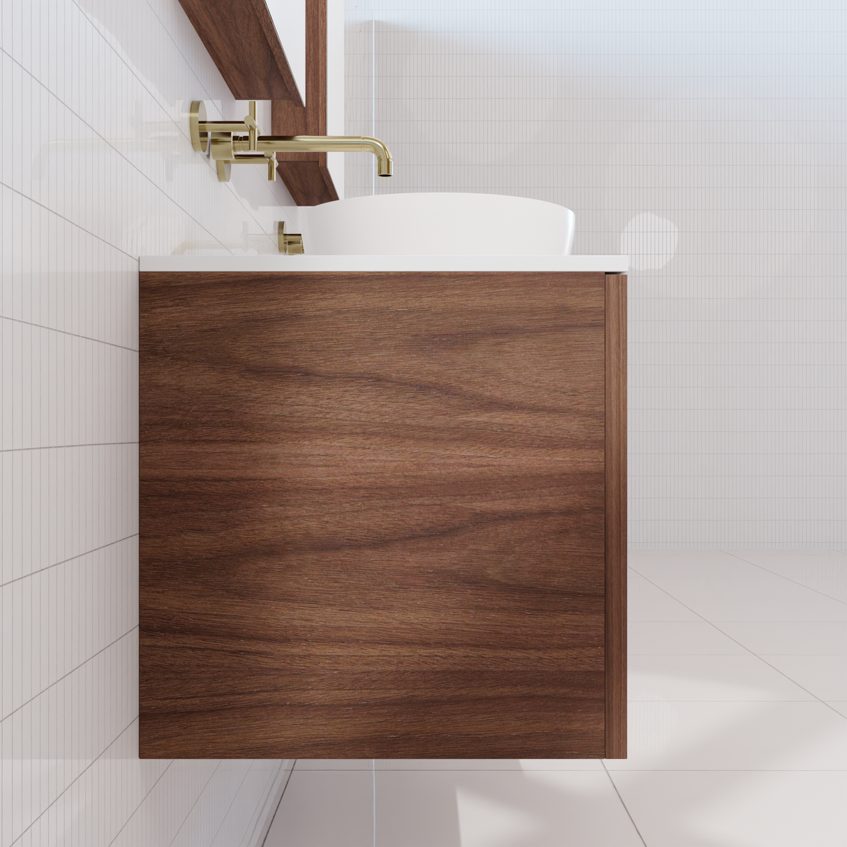 Zoe - 1500mm Walnut Wall Hung Vanity