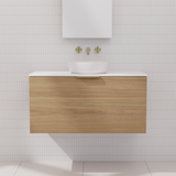 Zoe - 900mm Prime Oak Wall Hung Vanity