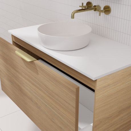 Zoe - 900mm Prime Oak Wall Hung Vanity