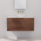 Zoe - 900mm Walnut Wall Hung Vanity