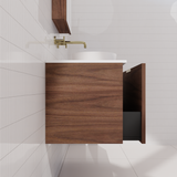 Zoe - 900mm Walnut Wall Hung Vanity