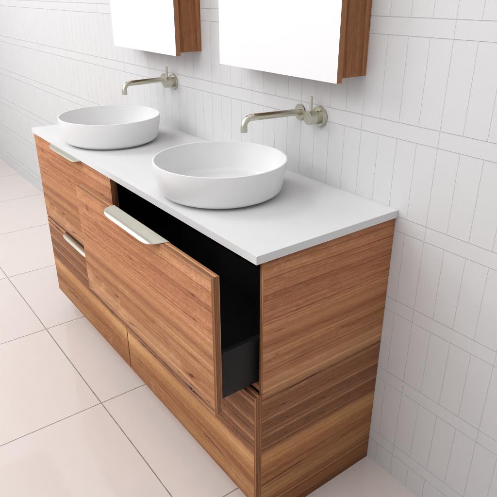 Celeste Duo - 1500mm Blackbutt Freestanding Vanity