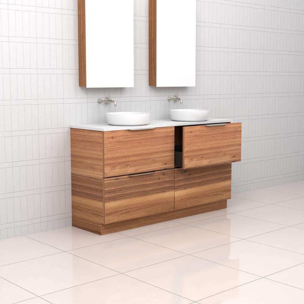 Celeste Duo - 1500mm Blackbutt Freestanding Vanity
