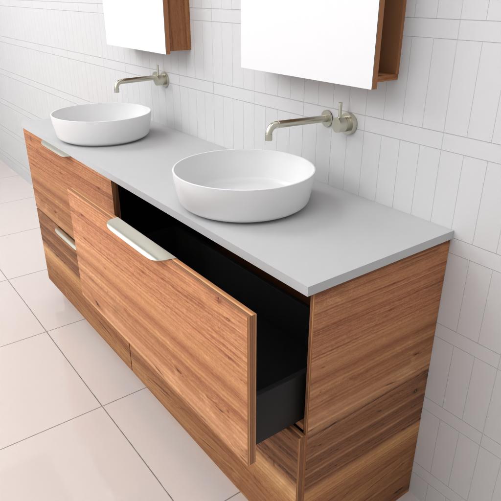 Celeste Duo - 1800mm Blackbutt Freestanding Vanity