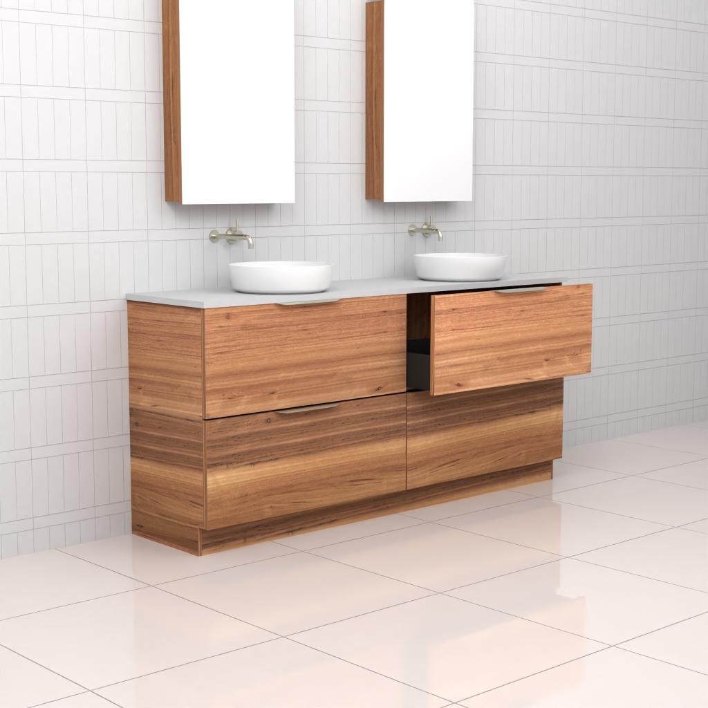 Celeste Duo - 1800mm Blackbutt Freestanding Vanity