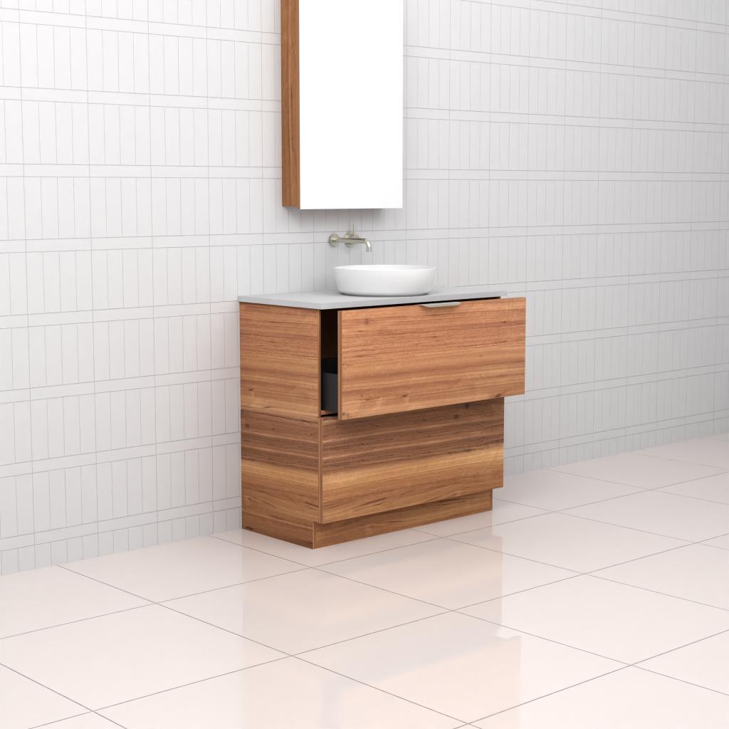 Celeste Duo - 900mm Blackbutt Freestanding Vanity