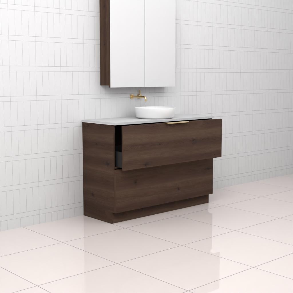 Celeste Duo - 1200mm Espresso Oak Freestanding Vanity
