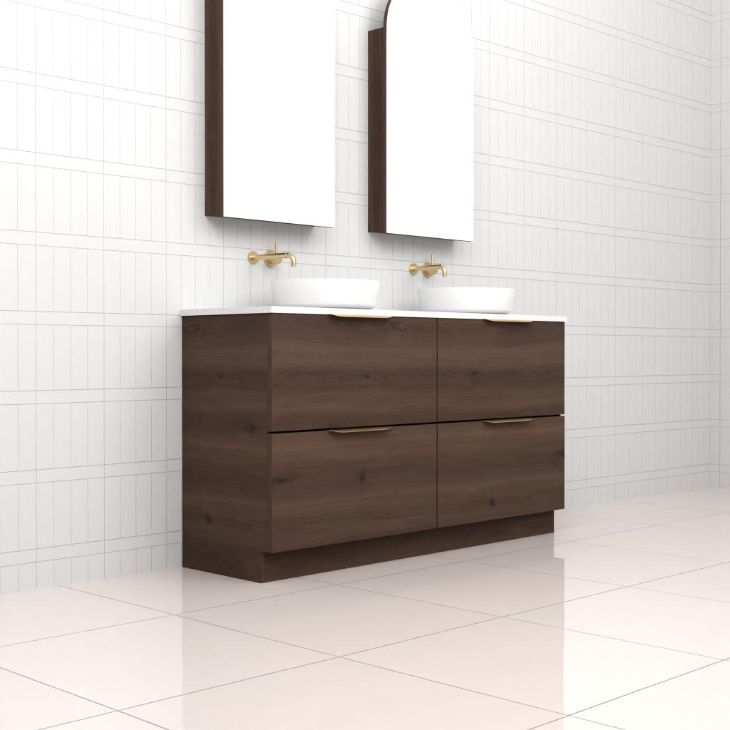 Celeste Duo - 1500mm Chestnut Freestanding Vanity