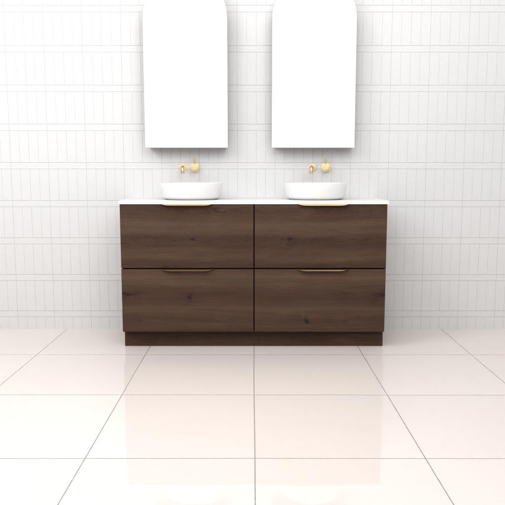 Celeste Duo - 1500mm Chestnut Freestanding Vanity