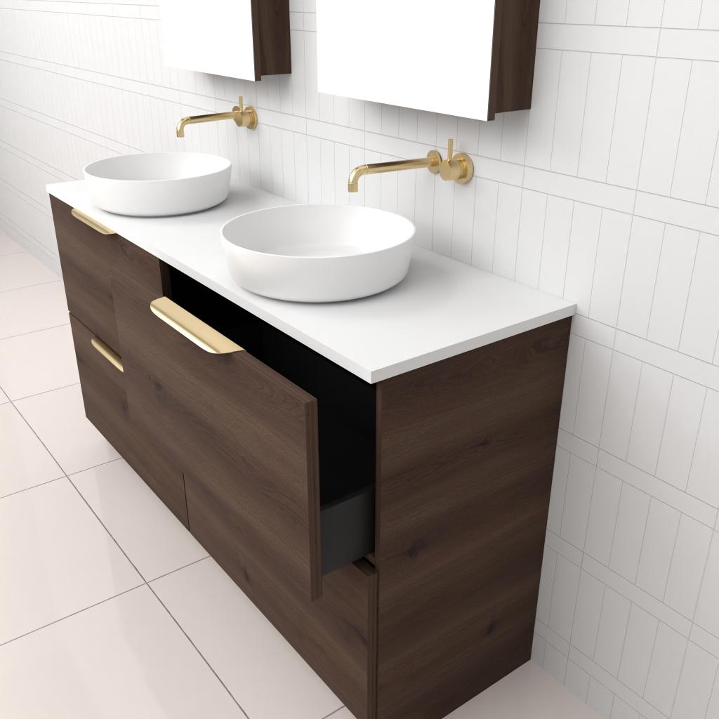 Celeste Duo - 1500mm Chestnut Freestanding Vanity