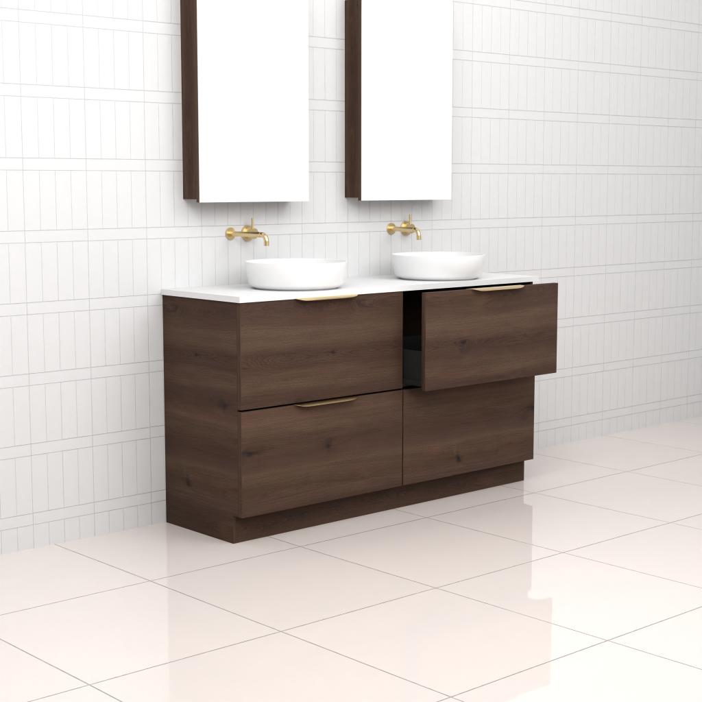 Celeste Duo - 1500mm Chestnut Freestanding Vanity