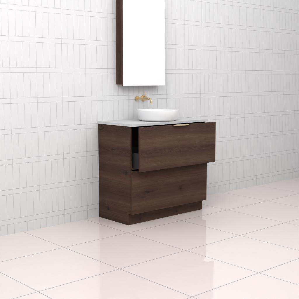 Celeste Duo - 900mm Chestnut Freestanding Vanity
