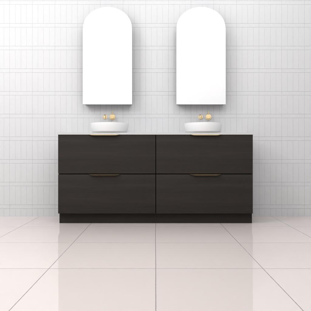Celeste Duo - 1800mm Smoked Onyx Freestanding Vanity