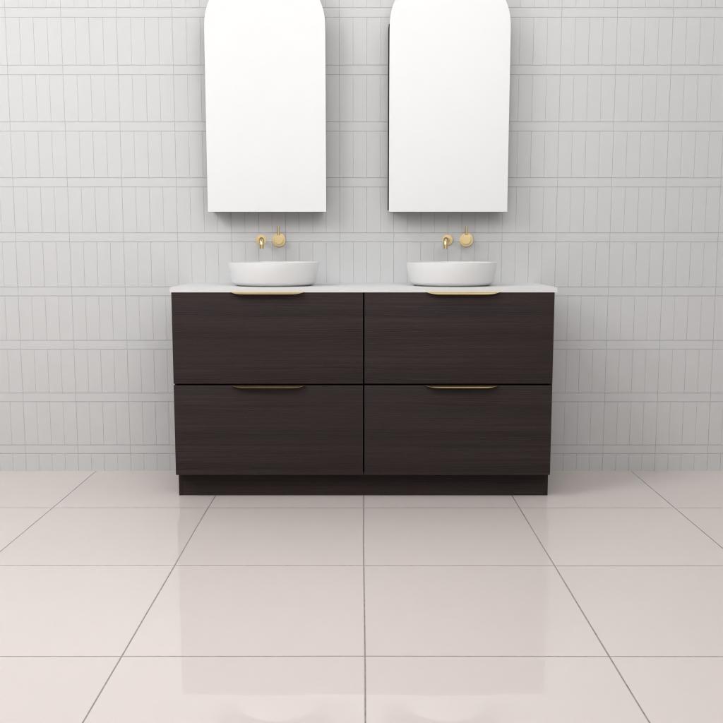 Celeste Duo - 1500mm Espresso Oak Freestanding Vanity