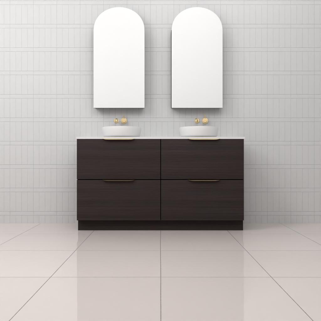 Celeste Duo - 1500mm Espresso Oak Freestanding Vanity