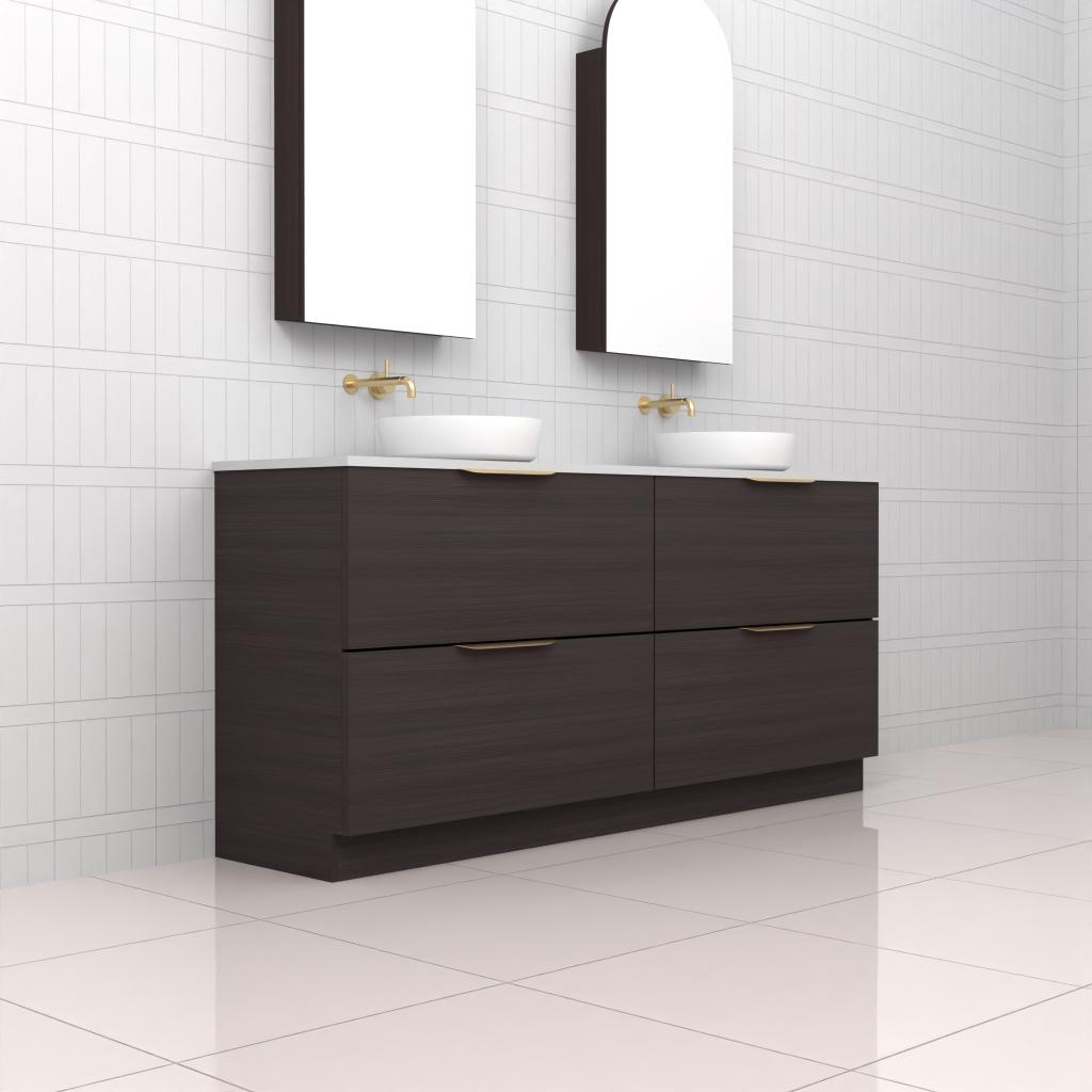 Celeste Duo - 1800mm Espresso Oak Freestanding Vanity
