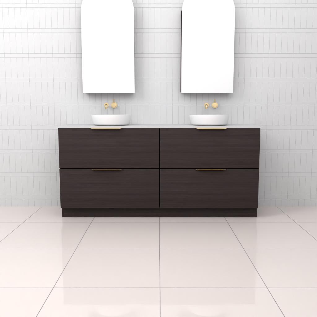 Celeste Duo - 1800mm Espresso Oak Freestanding Vanity