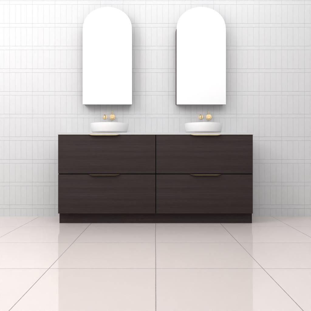 Celeste Duo - 1800mm Espresso Oak Freestanding Vanity