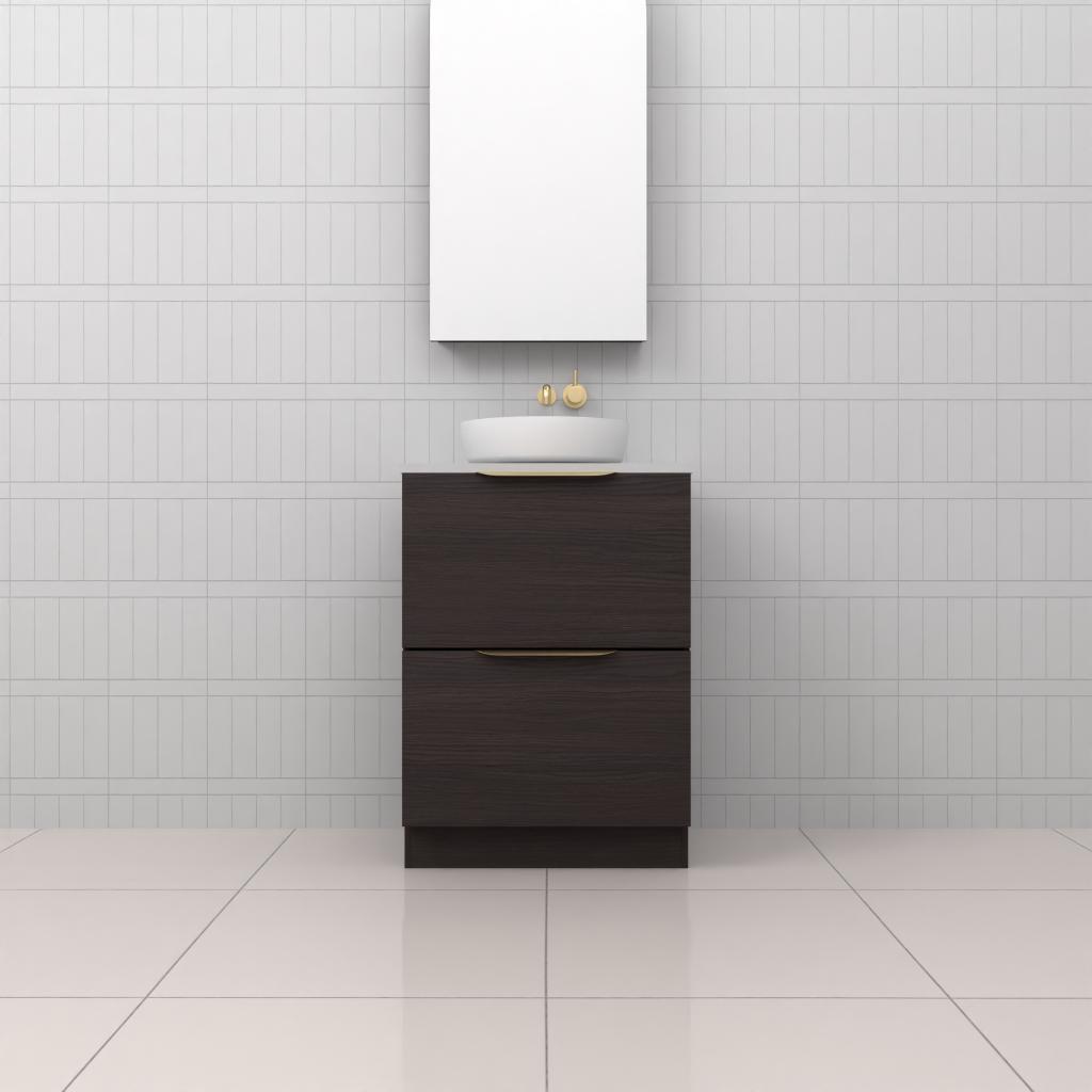 Celeste Duo - 600mm Espresso Oak Freestanding Vanity
