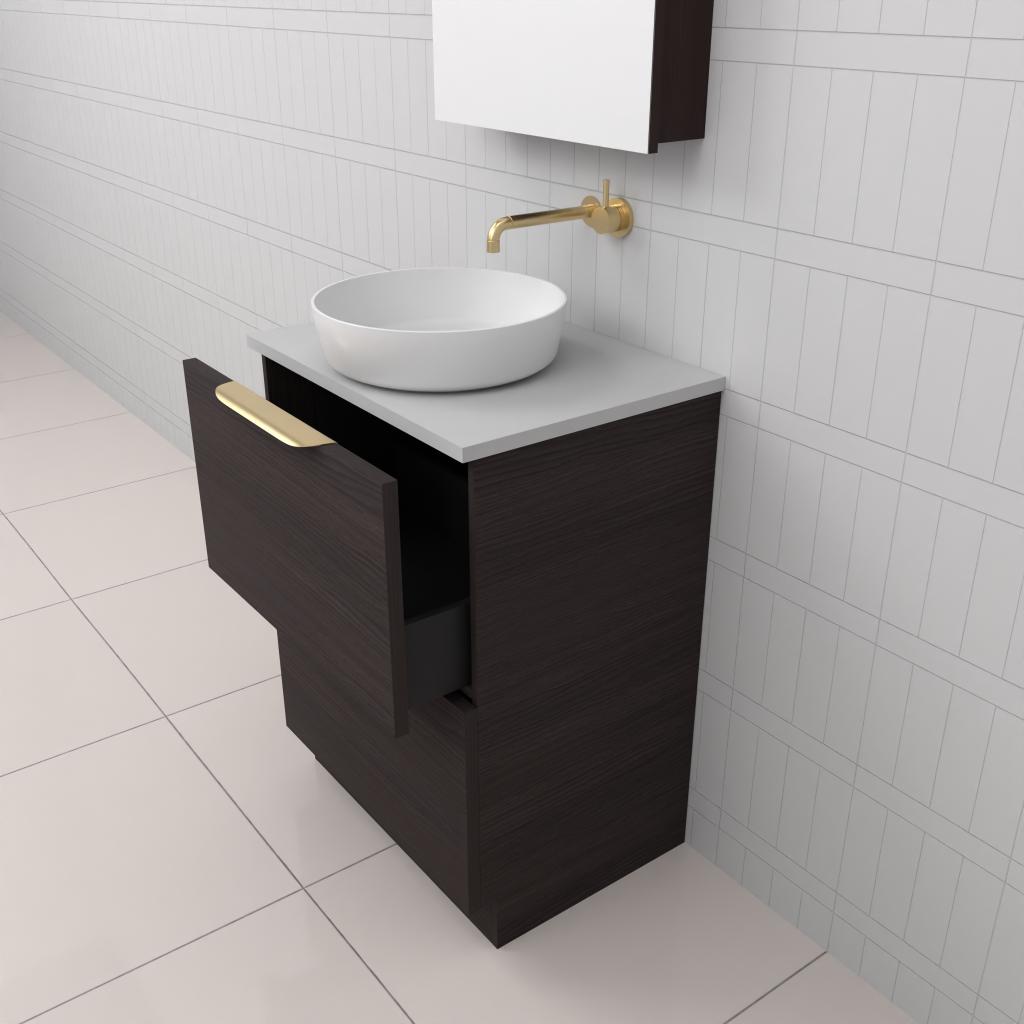 Celeste Duo - 600mm Espresso Oak Freestanding Vanity