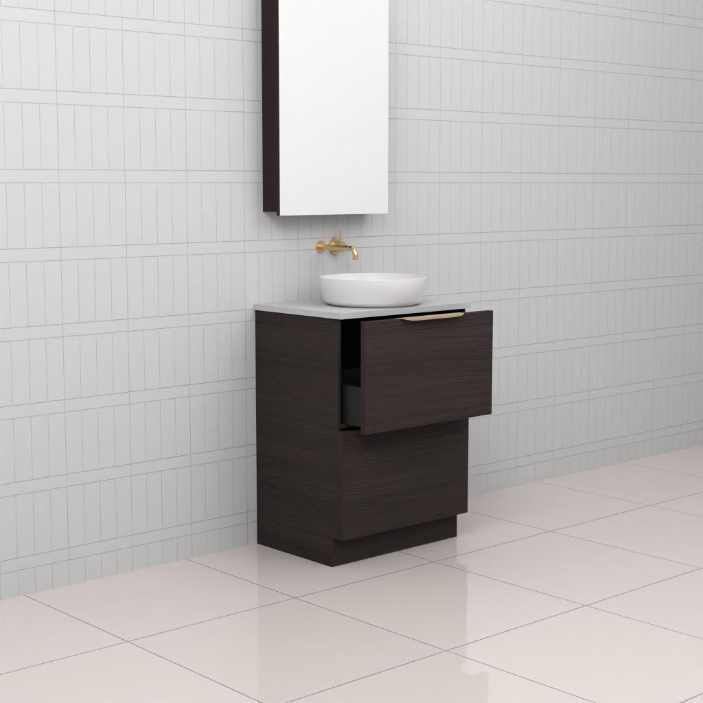 Celeste Duo - 600mm Espresso Oak Freestanding Vanity