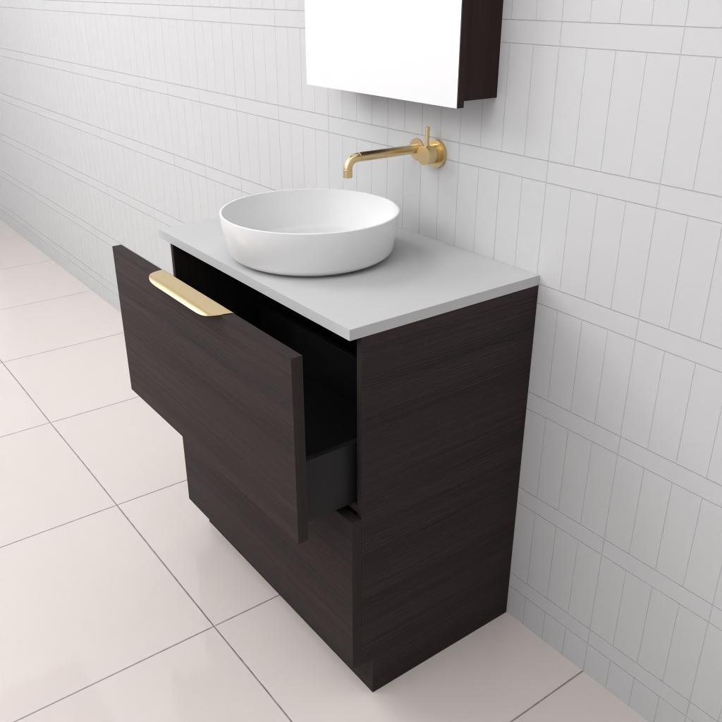 Celeste Duo - 750mm Espresso Oak Freestanding Vanity