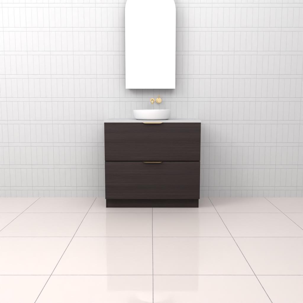 Celeste Duo - 900mm Espresso Oak Freestanding Vanity