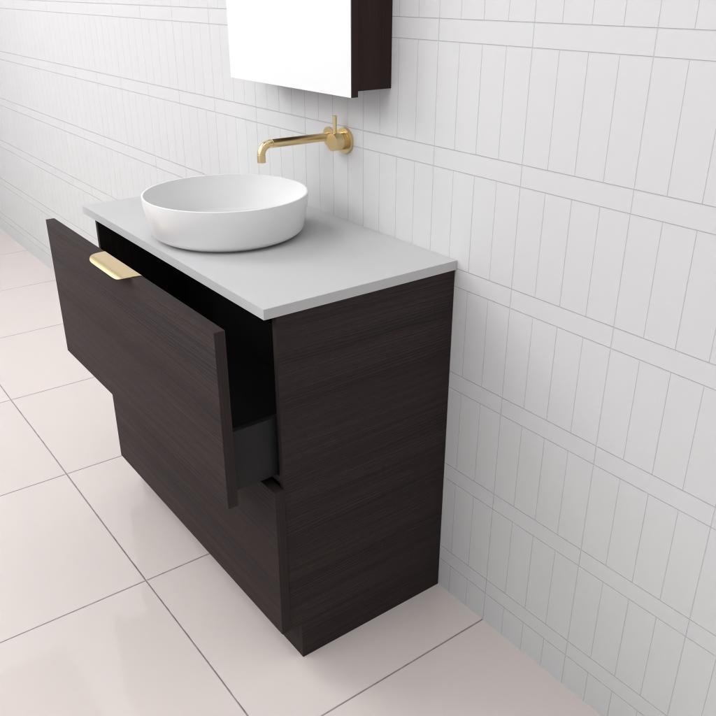 Celeste Duo - 900mm Espresso Oak Freestanding Vanity