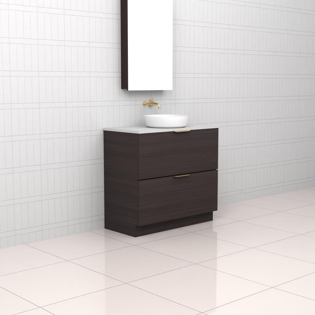 Celeste Duo - 900mm Espresso Oak Freestanding Vanity