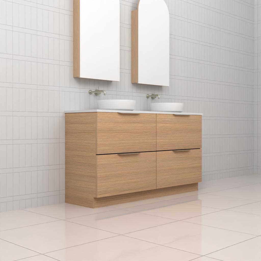 Celeste Duo - 1500mm Nordic Oak Freestanding Vanity