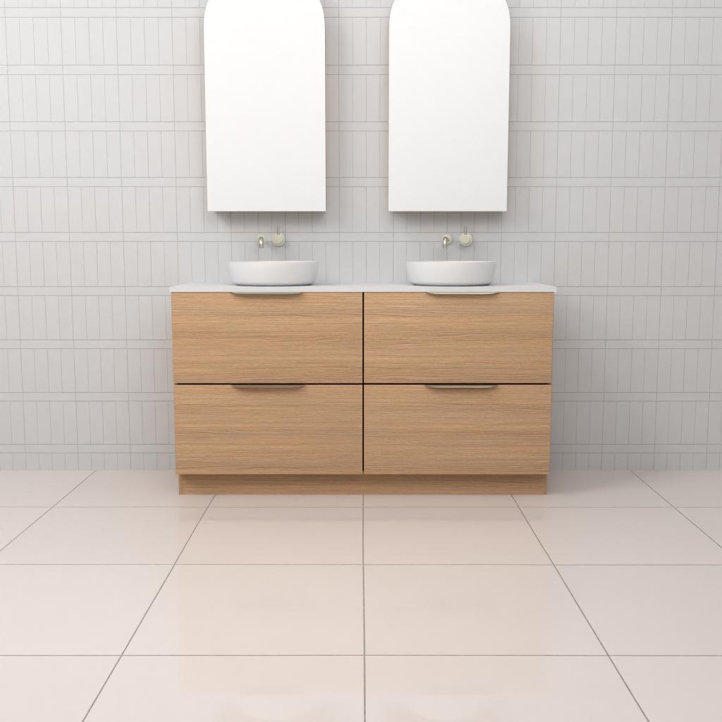Celeste Duo - 1500mm Nordic Oak Freestanding Vanity