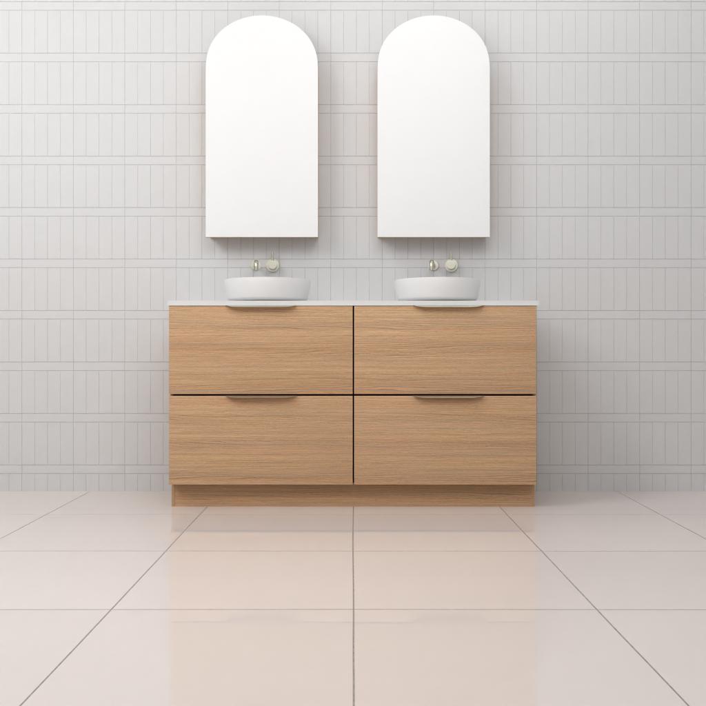 Celeste Duo - 1500mm Nordic Oak Freestanding Vanity