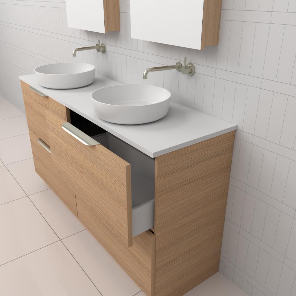 Celeste Duo - 1500mm Nordic Oak Freestanding Vanity