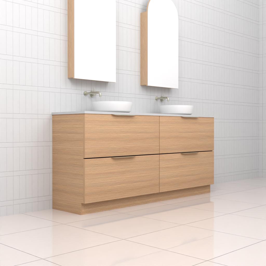 Celeste Duo - 1800mm Nordic Oak Freestanding Vanity
