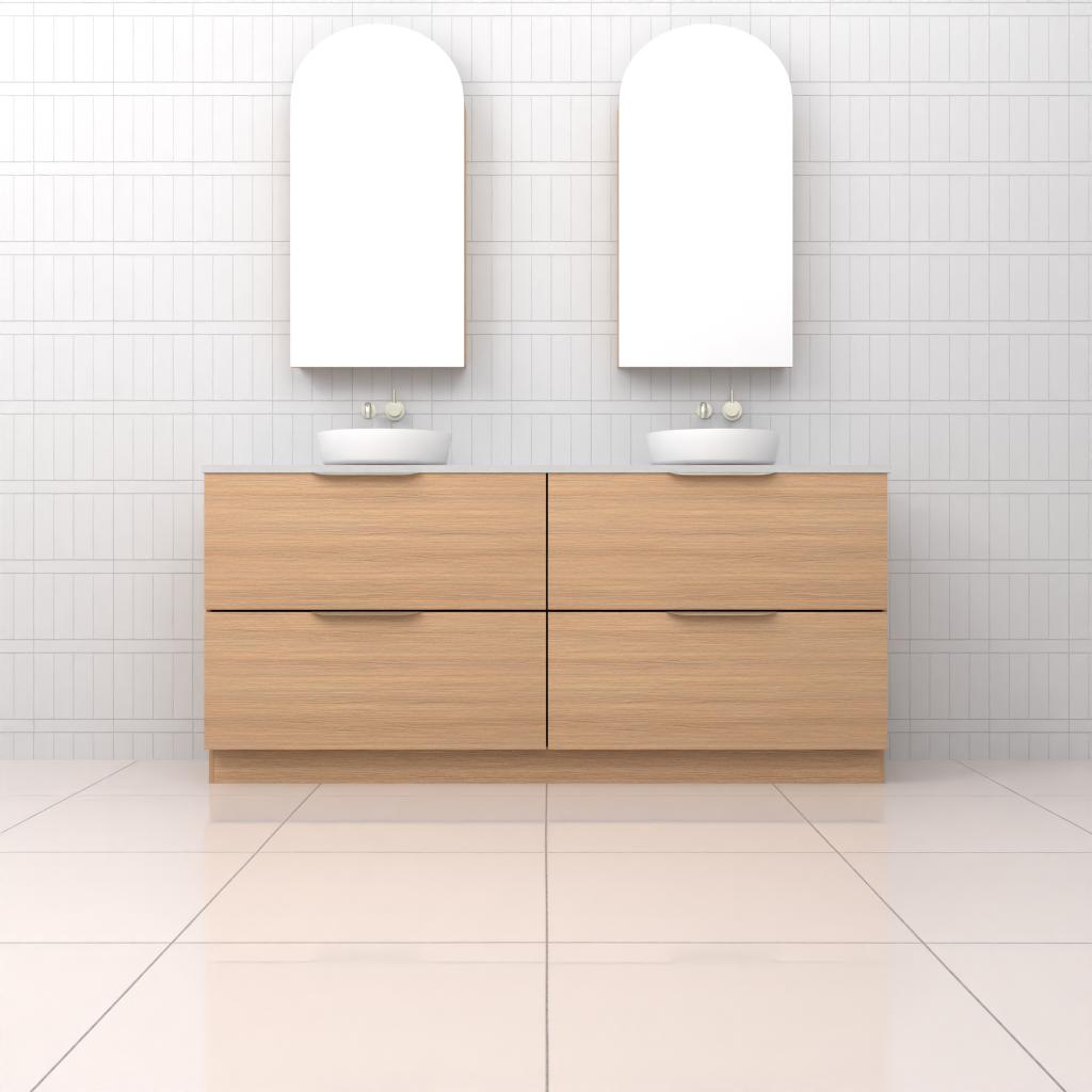 Celeste Duo - 1800mm Nordic Oak Freestanding Vanity