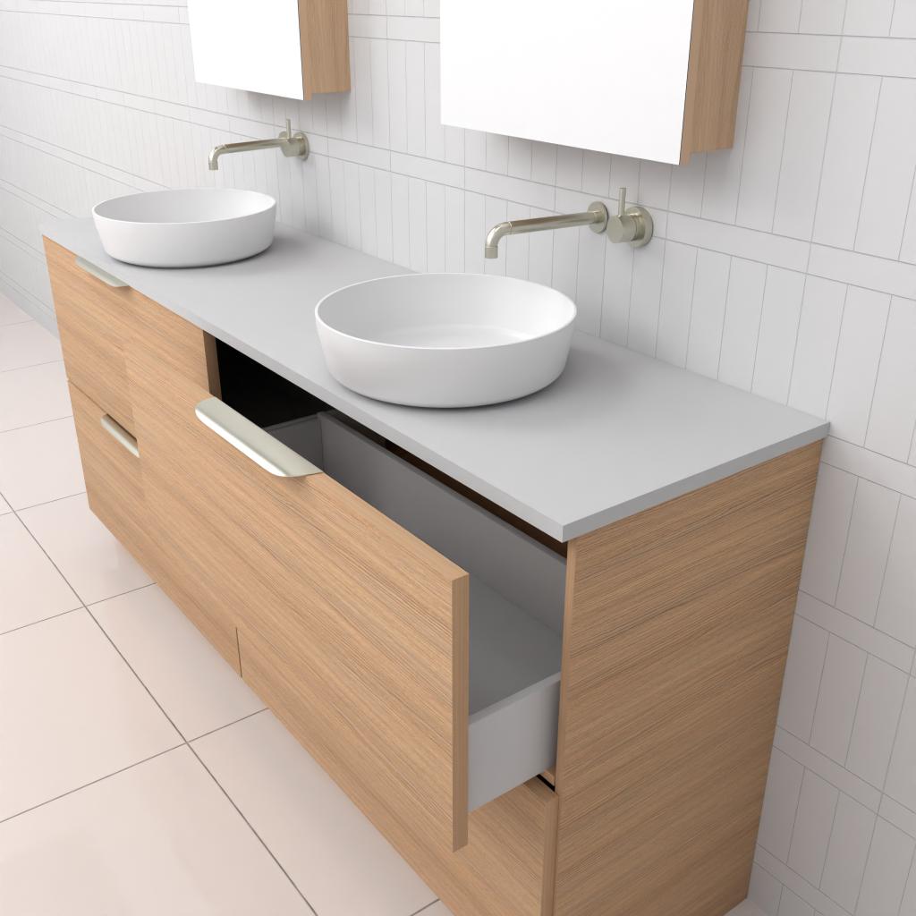 Celeste Duo - 1800mm Nordic Oak Freestanding Vanity