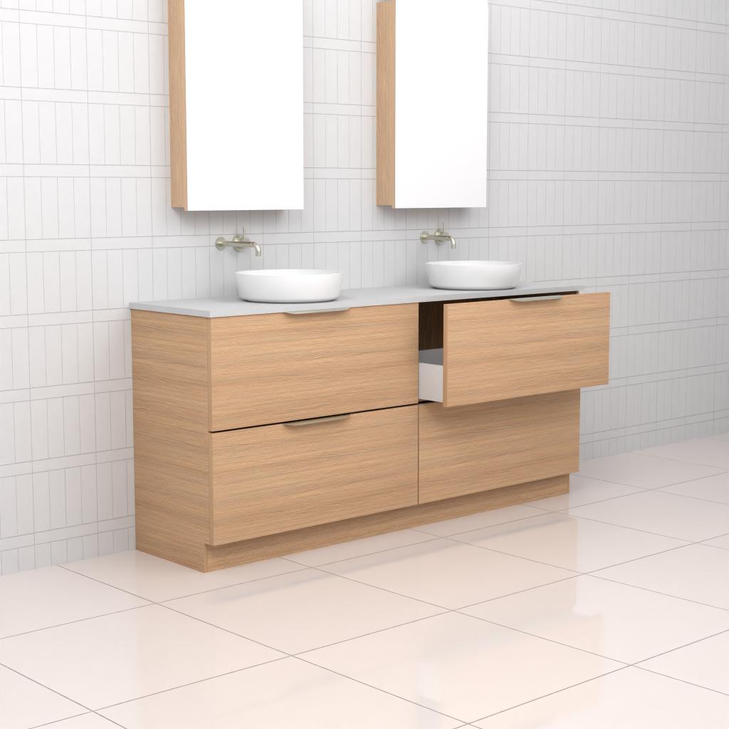 Celeste Duo - 1800mm Nordic Oak Freestanding Vanity