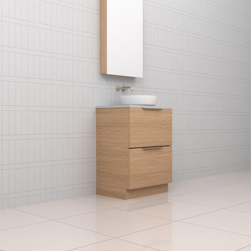 Celeste Duo - 600mm Nordic Oak Freestanding Vanity