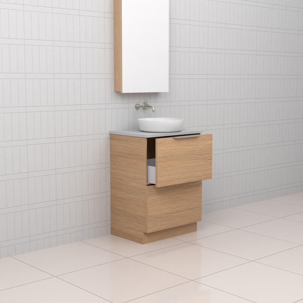 Celeste Duo - 600mm Nordic Oak Freestanding Vanity