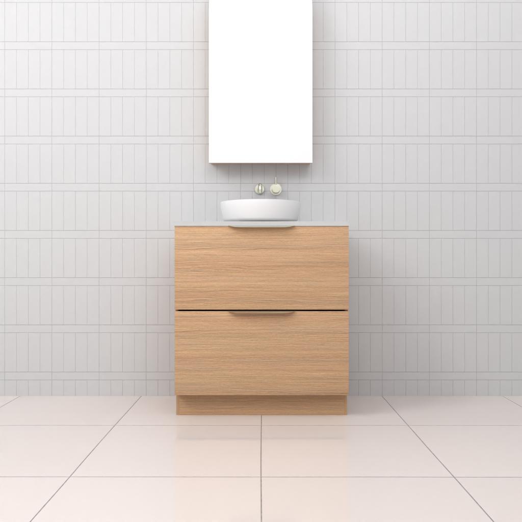 Celeste Duo - 750mm Nordic Oak Freestanding Vanity
