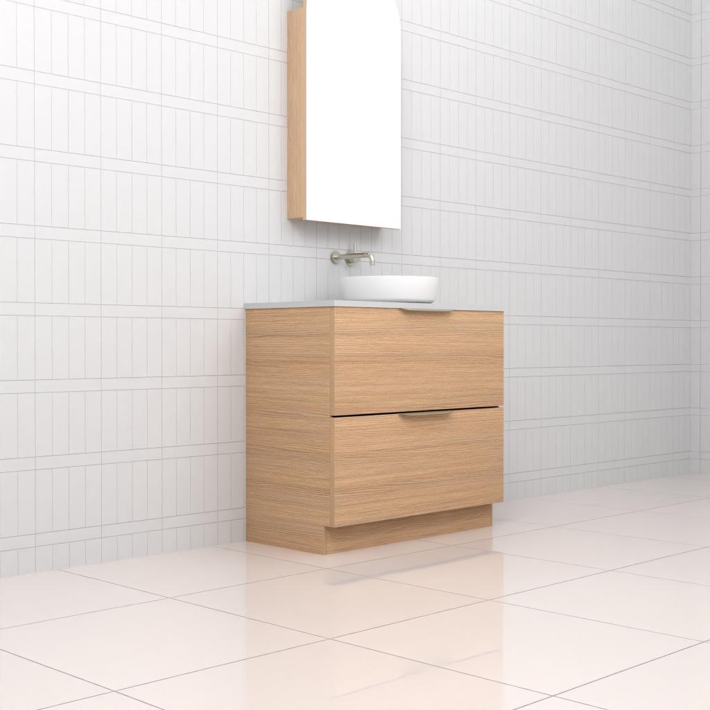 Celeste Duo - 900mm Nordic Oak Freestanding Vanity