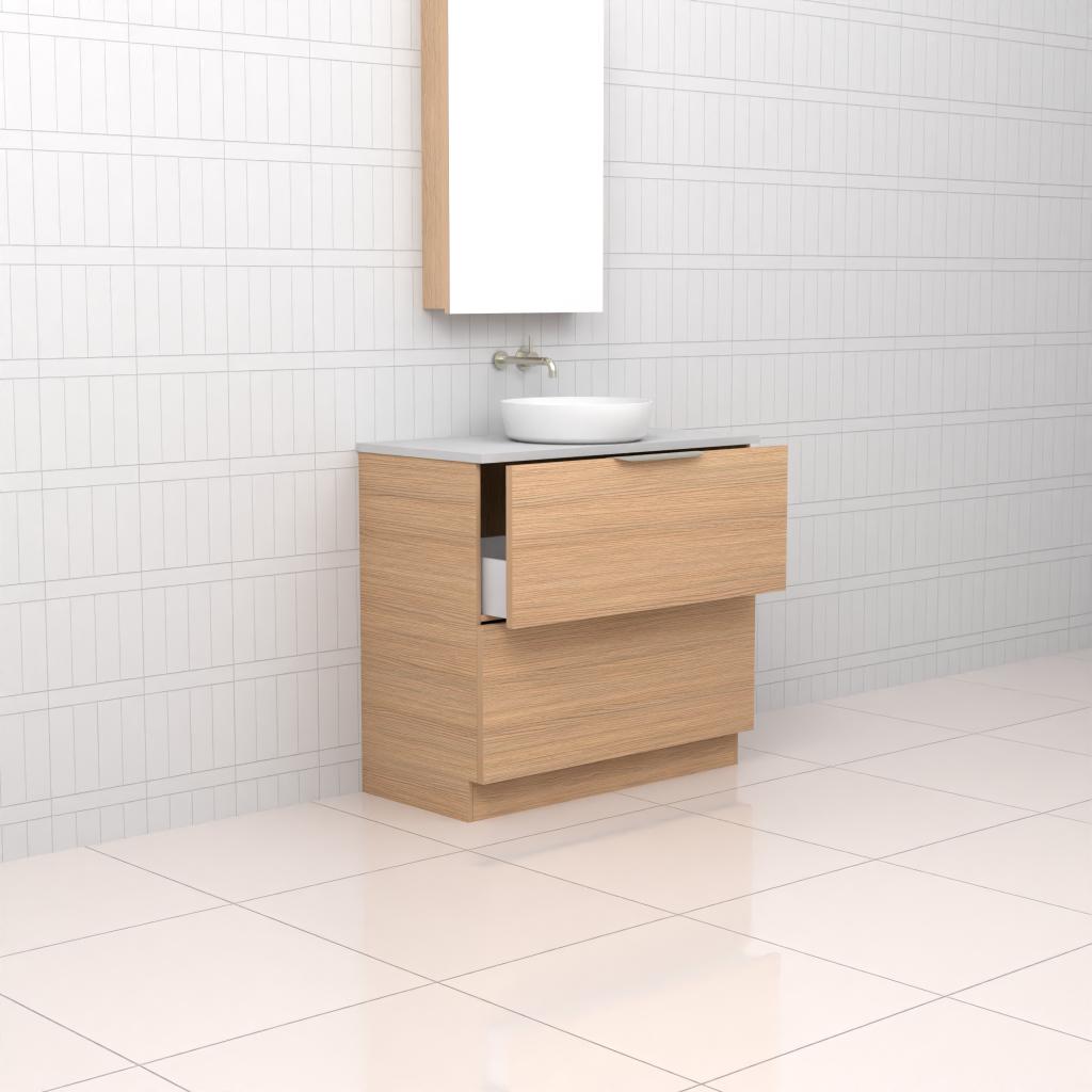 Celeste Duo - 900mm Nordic Oak Freestanding Vanity