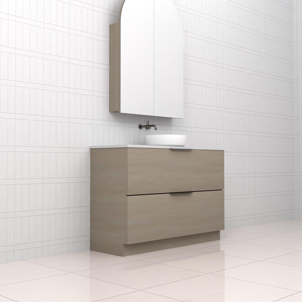 Celeste Duo - 1200mm Smoked Ash Freestanding Vanity