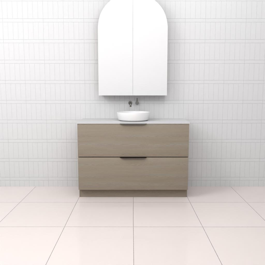 Celeste Duo - 1200mm Smoked Ash Freestanding Vanity