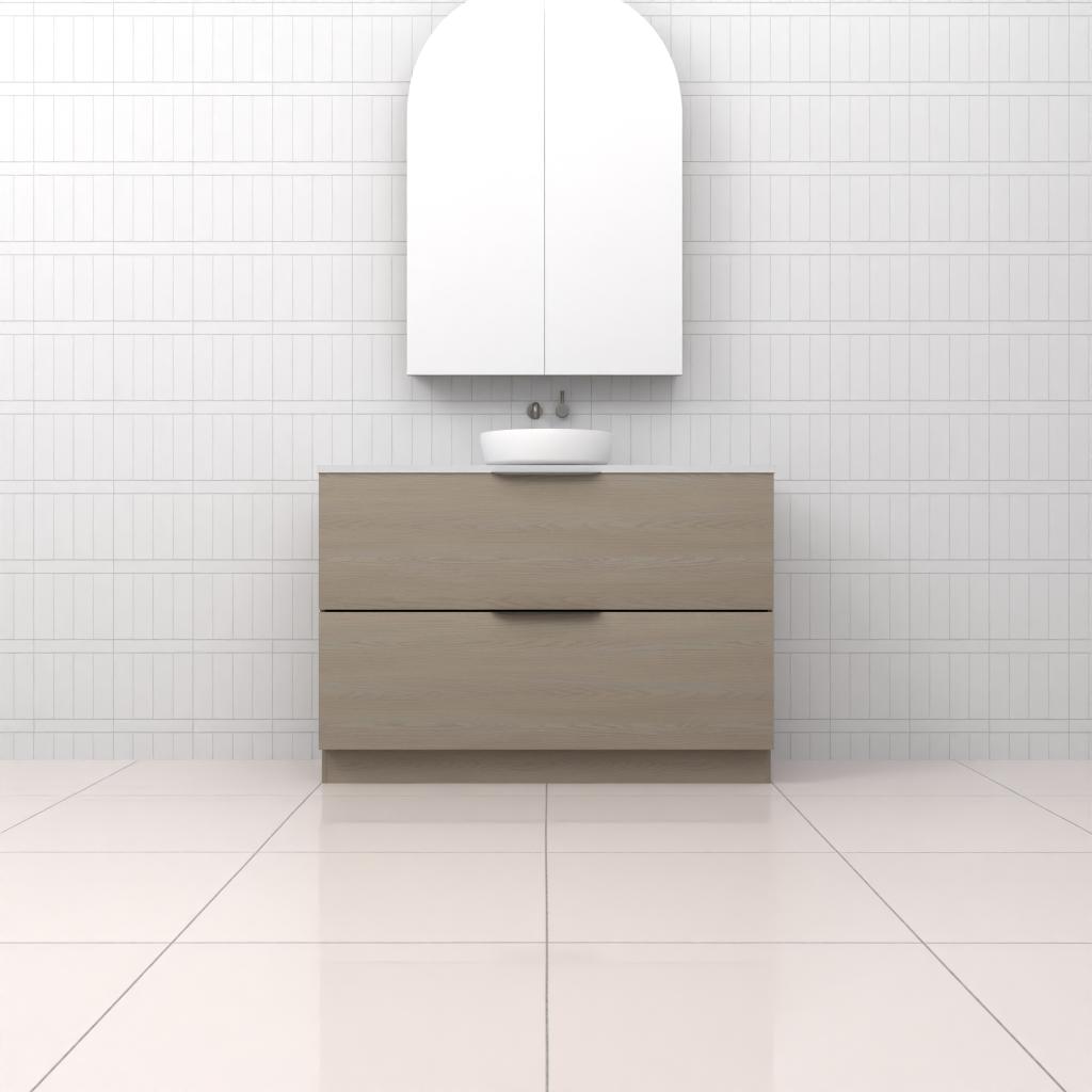 Celeste Duo - 1200mm Smoked Ash Freestanding Vanity
