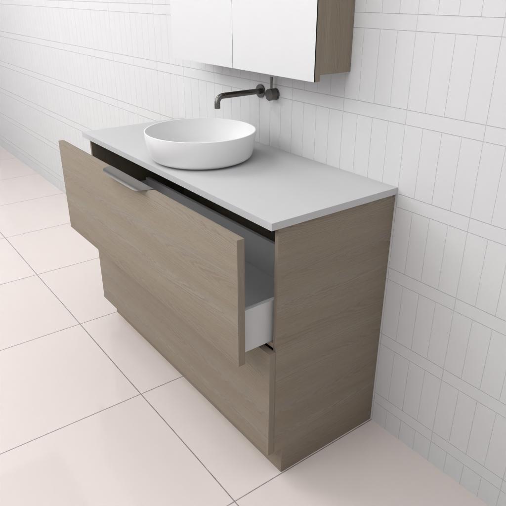 Celeste Duo - 1200mm Smoked Ash Freestanding Vanity