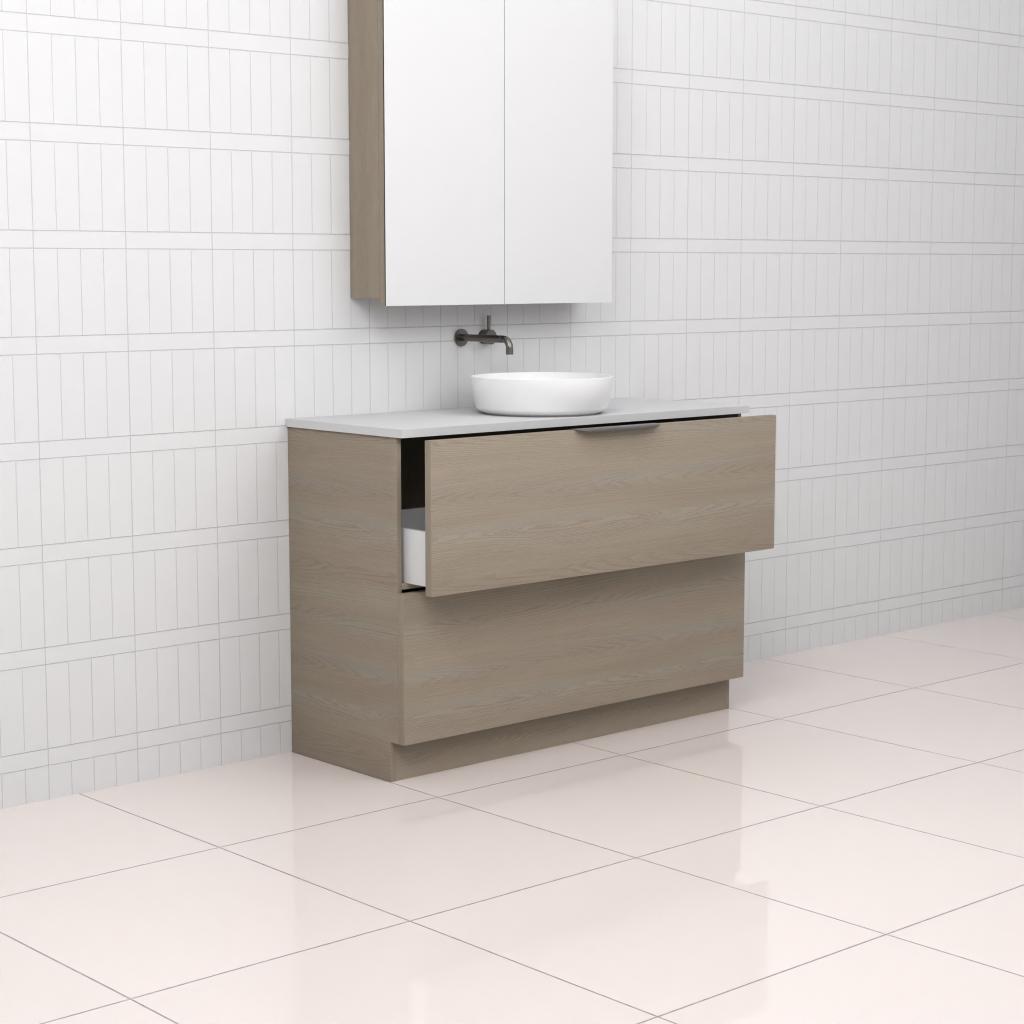 Celeste Duo - 1200mm Smoked Ash Freestanding Vanity