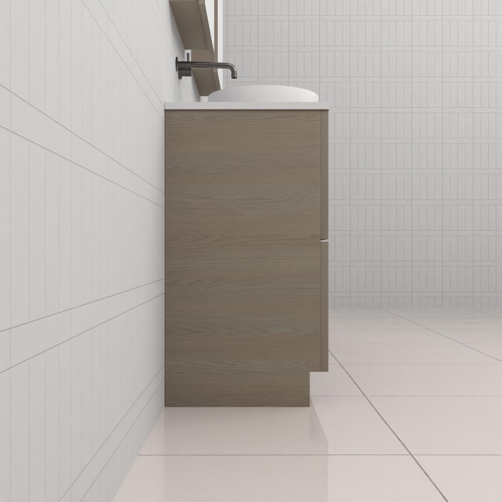 Celeste Duo - 1500mm Smoked Ash Freestanding Vanity